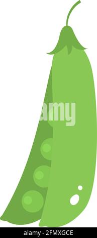 Grünes Erbsensymbol auf weißem Hintergrund. Vektorgrafik flach. Stock Vektor
