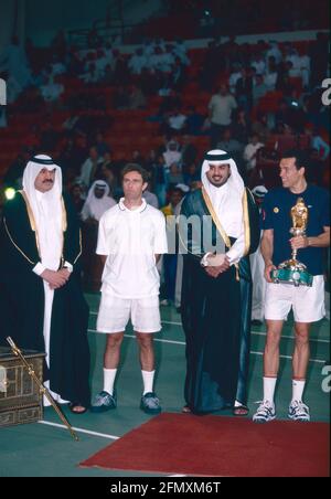 Marokkanischer Tennisspieler Younes El Aynaoui, Katar 2002 Stockfoto