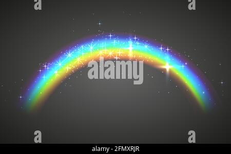Realistischer Regenbogen. Abstrakt bunten Regenbogen Vorlage Hintergrund. Vektorgrafik Stock Vektor