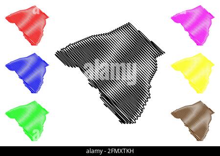 Lancaster County, Commonwealth of Pennsylvania (US County, Vereinigte Staaten von Amerika, USA, USA, USA) Kartenvektordarstellung, Scribble-Skizze Lengesc Stock Vektor