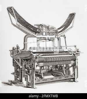 Der Blackburn Power Webstuhl wurde von William Dickinson & Sons erfunden. Aus EINER prägnanten Geschichte der Internationalen Ausstellung von 1862, veröffentlicht 1862. Stockfoto