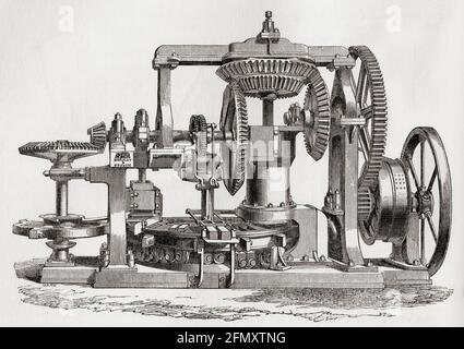 Patent Ziegel Formmaschine und Pressmaschine. Aus EINER prägnanten Geschichte der Internationalen Ausstellung von 1862, veröffentlicht 1862. Stockfoto