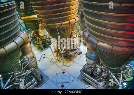 Saturn V Launch Vehicle Engines, Apollo/Saturn V Center, Kennedy Space Center, Florida Stockfoto