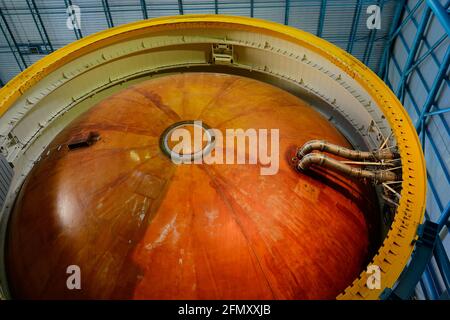 Saturn V Kraftstofftank, Apollo/Saturn V Center, Kennedy Space Center, Florida Stockfoto