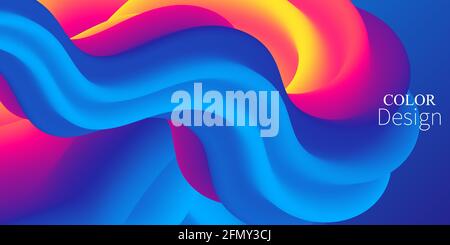 Flüssigkeitsstrom. Regenbogenhintergrund. Sommerposter. Vektor. Stock Vektor