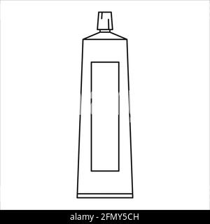 Zahnpasta Vektor Umriss Symbol isoliert auf weißem Hintergrund. Schild mit Toilettenartikeln. Kosmetik für die Hautpflege. Stock Vektor