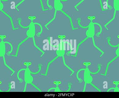 Nahtloses Aliens-Muster. UFO-Hintergrund. vektor-Illustration Stock Vektor