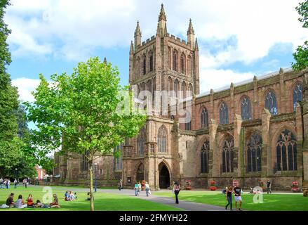 Hereford Cathedral, Hereford, Herefordshire, England, Vereinigtes Königreich Stockfoto