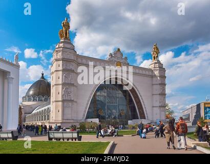 Pavillon N34, Zentrum für Kosmonauten und Luftfahrt auf der Ausstellung der Errungenschaften der Volkswirtschaft, VDNKh, interessanter Ort, Wahrzeichen: Moskau, Stockfoto