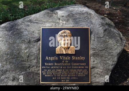 Gedenktafel Untermyer Park Yonkers New York Stockfoto