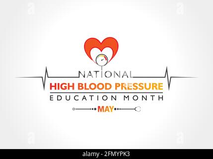 Vektor-Illustration des National High Blood Pressure (HBP) Education Month wird im Mai beobachtet. Es ist auch als Hypertension bekannt. Stock Vektor