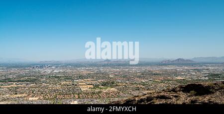 Phoenix Arizona das Tal der Sonne vom South Mountain Stockfoto