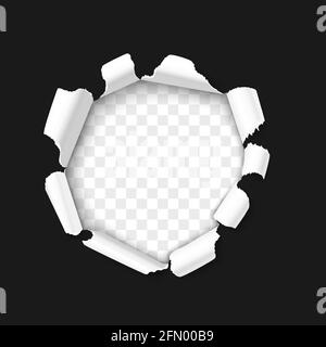 Schwarze detaillierte Papierloch realistische 3D-Vektorvorlage. Konzept für Black Friday Sale Banner Stock Vektor