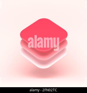 App Icon 3D-Illustration auf pastellfarbenem abstraktem Hintergrund. Minimales Konzept. 3D-Rendering mit weichem Schatten Stockfoto