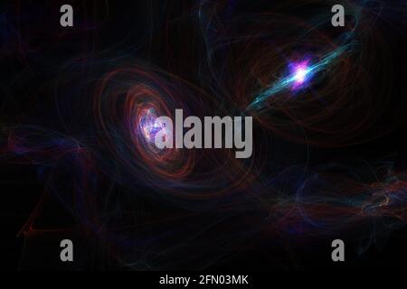 Galaxy-Sammlung. Spiralgalaxien Hintergrund. Whirlpool-Galaxie, kollidierende Galaxien. Großräumige Struktur mehrerer Galaxien in Deep Universe. Stockfoto