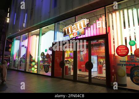 London, Großbritannien, 2.09.2019 - geschlossen MMS World Retail Store spezialisiert auf M&MS Candy Stockfoto