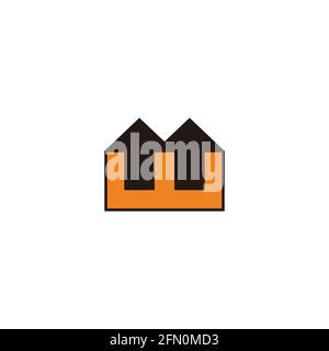 Buchstabe w Home Pfeil abstrakt geometrische bunte Logo Vektor Stock Vektor