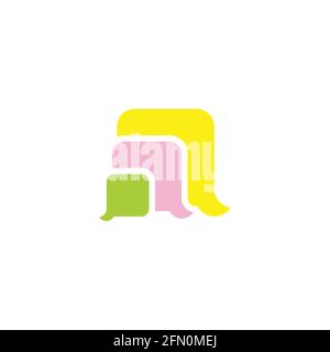 Bunte Spaß geometrische Blase Gespräche Bildung Logo Vektor Stock Vektor