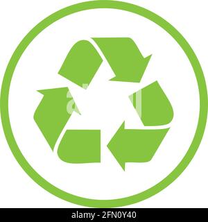 ECO-SYMBOL DREI GRÜNE PFEILE ISOLIERTE SCHABLONE Stock Vektor