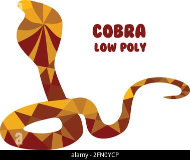 Cobra. Polygonale Vektordarstellung isoliert auf weißem Hintergrund. Niedrige Poly Stock Vektor