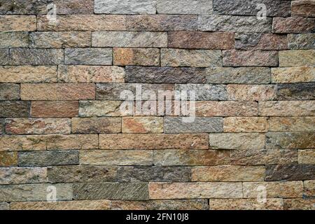 Steinmauer nahtlose Muster und Textur, glänzend und, dekorative Hintergründe. Stockfoto