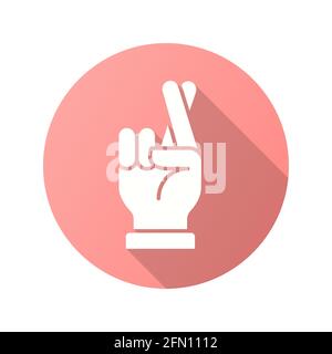 Symbol für wohltätige Zwecke. Einfache Illustration mit langem Schatten isoliert für Grafik- und Webdesign. Stock Vektor