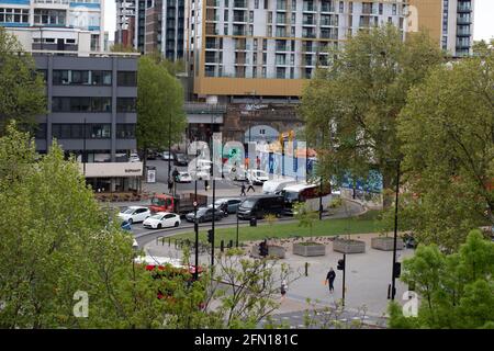 Im Einkaufszentrum Elephant and Castle in London, Großbritannien, laufen Abbrucharbeiten Stockfoto