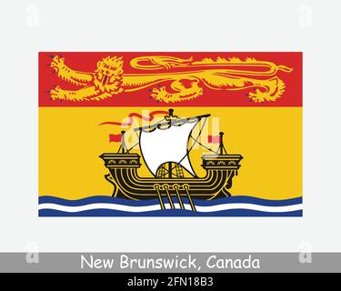 New Brunswick Kanada Flagge. Banner Der Kanadischen Provinz. Flagge von NB, CA. EPS-Vektorgrafik Stock Vektor