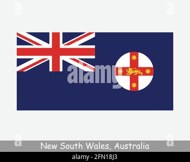 Flagge Von New South Wales Australien. Flagge von NSW, AU. Australisches Staatsbanner. EPS-Vektorgrafik Stock Vektor