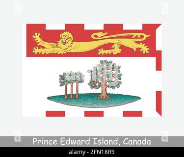 Prinz Edward Island Kanada Flagge. Banner Der Kanadischen Provinz. Flagge von PE, CA. EPS-Vektorgrafik Stock Vektor