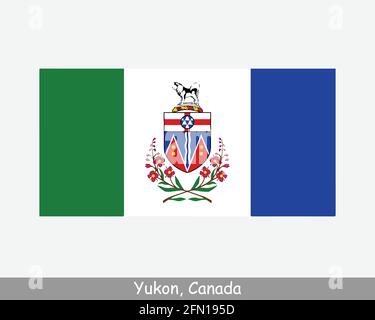 Yukon Kanada Flagge. Kanadisches Territorialbanner. Flagge von YT, CA. EPS-Vektorgrafik. Stock Vektor