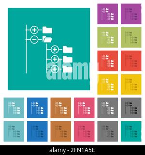 Dateibrowser mit jpg-Dateien mehrfarbige flache Symbole auf einfachem quadratischem Hintergrund. Weiße und dunklere Symbolvarianten für schweben oder aktiven Effekt enthalten Stock Vektor