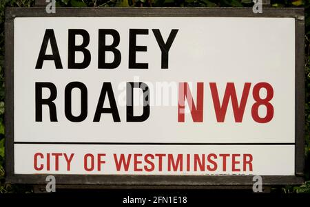 Abbey Road Schild St John's Wood London Stockfoto