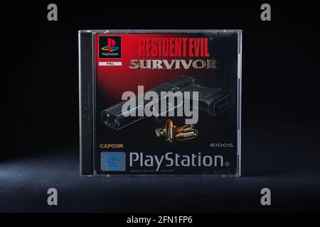 Original „Resident Evil Survivor“ für PlayStation One, entwickelt von Tose Und veröffentlicht von Capcom in 2000 A Role Playing Survival Horror-Videospiel Stockfoto