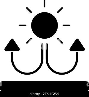 Stoff mit reflektierenden Teilen schwarzes Glyphen-Symbol Stock Vektor