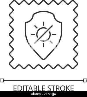UV-Schutzstoff mit linearem Symbol Stock Vektor