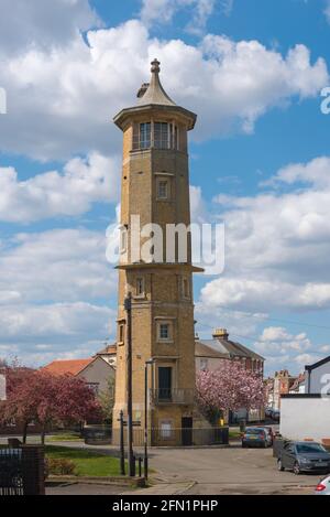 Harwich Leuchtturm, Blick auf den High Lighthouse im Zentrum der HafenAltstadt von Harwich, Essex, England, Großbritannien Stockfoto