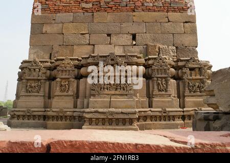 Nahaufnahme des Harshat Mata Tempels in Abhaneri Dorf in Rajastan in Indien Stockfoto