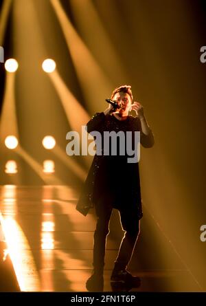 Rotterdam, Niederlande. Mai 2021. Vincent Xeno, der Österreich bei der Probe des Eurovision Song Contest 2021 mit dem Lied Amen vertreten hat. Kredit: Nearchos/Alamy Live Nachrichten Stockfoto