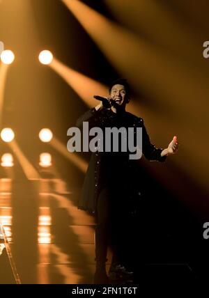 Rotterdam, Niederlande. Mai 2021. Vincent Xeno, der Österreich bei der Probe des Eurovision Song Contest 2021 mit dem Lied Amen vertreten hat. Kredit: Nearchos/Alamy Live Nachrichten Stockfoto