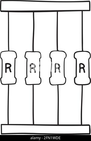 Symbol Für Widerstandsband. Handgezeichnetes Skizzendesign. Vektorgrafik. Stock Vektor