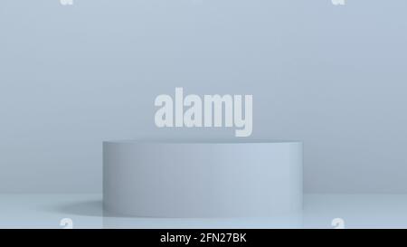 Blassblaue 3D-Darstellung Hintergrund Podest Podium. Großartiger Hintergrund-Rahmen, um Ihr Produktdesign zu präsentieren. Edel und elegant monochrom Stockfoto