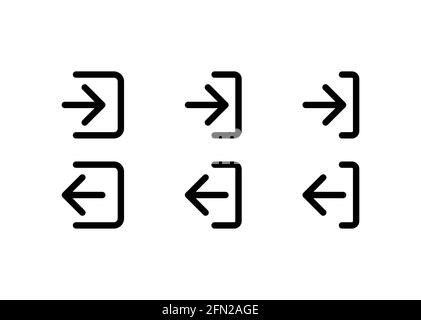 Symbol für Anmeldung und Abmeldung, Symbolvektor für Anmeldung und Abmeldung. Stock Vektor