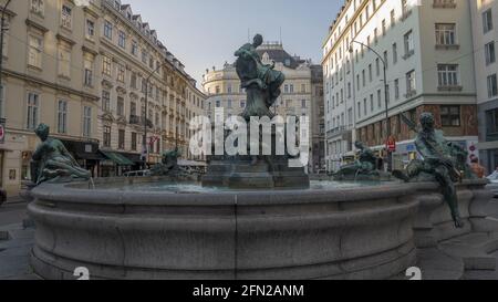 WIEN, ÖSTERREICH - 20. Jun 2017: Wien liegt im Nordosten Österreichs, an der östlichsten Ausdehnung der Alpen im Wiener Becken. Stockfoto