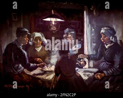 The Potato Eaters, Vincent van Gogh, 1885, Kroller-Muller Museum, Hoge Veluwe National Park, Otterlo, Niederlande, Europa Stockfoto