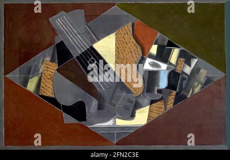 Gitarre und Glas, Georges Braque, 1917, Kroller-Muller Museum, Hoge Veluwe Nationalpark, Otterlo, Niederlande, Europa Stockfoto