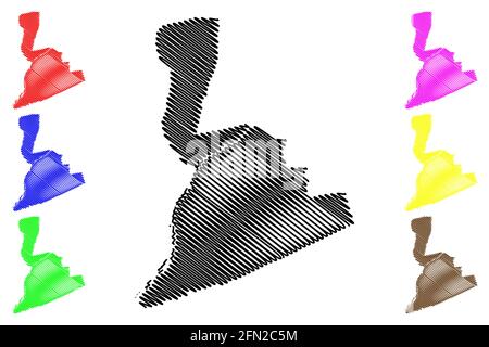 Northumberland County, Commonwealth of Pennsylvania (U.S. County, United States of America, USA, U.S., US) Kartenvektordarstellung, Scribble-Skizze Nein Stock Vektor