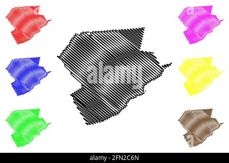 Monroe County, Commonwealth of Pennsylvania (U.S. County, United States of America, USA, U.S., US) Kartenvektordarstellung, Skizze Monroe Karte Stock Vektor
