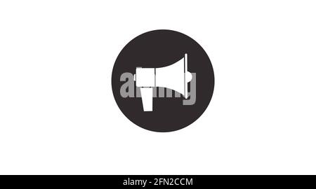 Megaphon-Symbol. Vektor isolierte Schwarz-Weiß-Darstellung eines Megaphons Stock Vektor