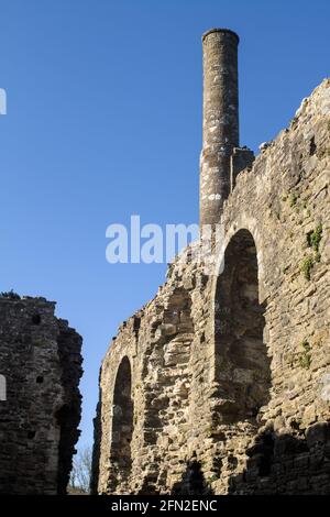 Kamin und Fenster eines Normannenhauses aus dem 12. Jahrhundert Verwendet als Kammerblock für Richard Baldwin, 2. Earl Von Devon Christchurch UK Stockfoto